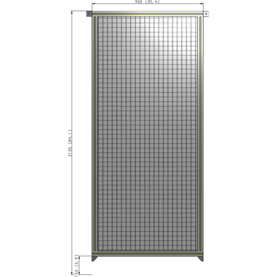 A4-2135-0900-0150-TYMZK SINGLE PANEL-NO LEGS WITH TIE PLATES AND ANGLE 2135MM X 900MM  1" MESH, AS A KIT