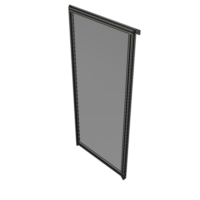 A4-2135-0900-0150-TYPZA SINGLE PANEL-NO LEGS WITH TIE PLATES AND ANGLE 2135MM X 900MM  1/4" POLYCARBONATE, ASSEMBLED