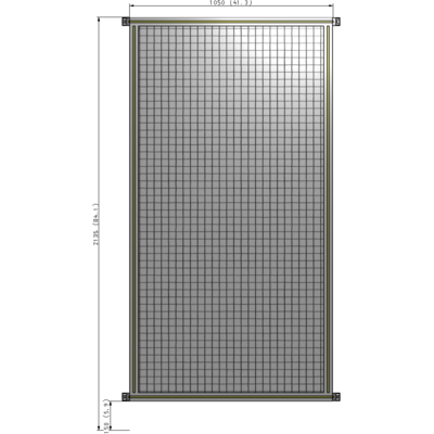 A4-2135-1050-0150-HYMZK SINGLE PANEL-NO LEGS WITH HINGES 2135MM X 1050MM  1" MESH, AS A KIT