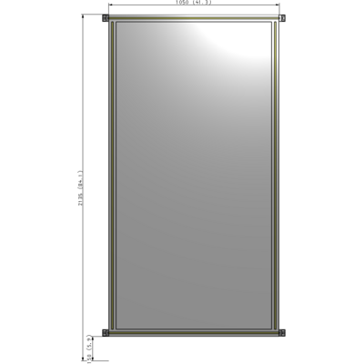 A4-2135-1050-0150-HYPZA SINGLE PANEL-NO LEGS WITH HINGES 2135MM X 1050MM  1/4" POLYCARBONATE, FULLY ASSEMBLED