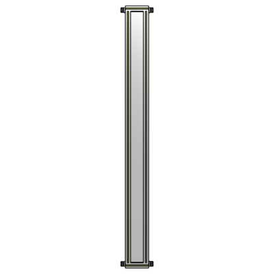 SINGLE PANEL-NO LEGS WITH HINGES 2400MM X 200MM  1/4" POLYCARBONATE, FULLY ASSEMBLED