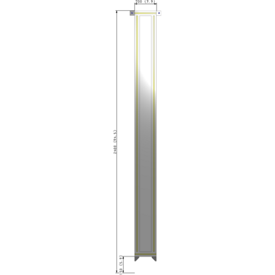 A4-2400-0200-0150-TYPZK SINGLE PANEL-NO LEGS WITH TIE PLATES AND ANGLE 2400MM X 200MM  1/4" POLYCARBONATE, AS A KIT
