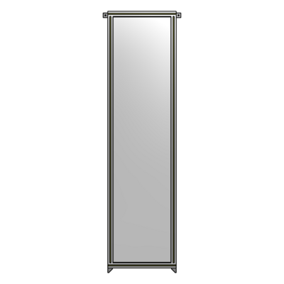 SINGLE PANEL-NO LEGS WITH TIE PLATES AND ANGLE 2400MM X 600MM  1/4" POLYCARBONATE, ASSEMBLED