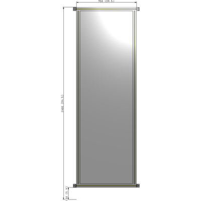 A4-2400-0750-0150-HYPZK SINGLE PANEL-NO LEGS WITH HINGES 2400MM X 750MM  1/4" POLYCARBONATE, AS A KIT