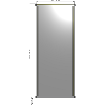 A4-2400-0900-0150-HYPZA SINGLE PANEL-NO LEGS WITH HINGES 2400MM X 900MM  1/4" POLYCARBONATE, FULLY ASSEMBLED