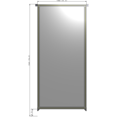 A4-2400-1050-0150-TYPZK SINGLE PANEL-NO LEGS WITH TIE PLATES AND ANGLE 2400MM X 1050MM  1/4" POLYCARBONATE, AS A KIT