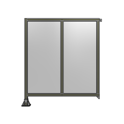DOUBLE PANEL-LEG ON LEFT, TIE PLATE AND ANGLE ON RIGHT 1400MM X 1200MM  1/4" POLYCARB, ASSEMBLED