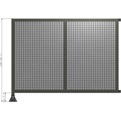 B1-1400-1800-0150-HYMFA DOUBLE PANEL-LEG ON LEFT, HINGE ON RIGHT 1400MM X 1800MM  1" MESH, FULLY ASSEMBLED