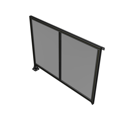 B1-1400-1800-0150-TYPFA DOUBLE PANEL-LEG ON LEFT, TIE PLATE AND ANGLE ON RIGHT 1400MM X 1800MM  1/4" POLYCARB, ASSEMBLED