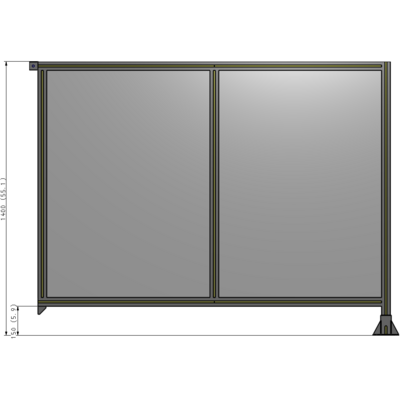 B2-1400-1800-0150-TYPFA DOUBLE PANEL-LEG ON RIGHT, TIE PLATE AND ANGLE ON LEFT 1400MM X 1800MM  1/4" POLYCARB, ASSEMBLED