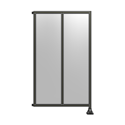 DOUBLE PANEL-LEG ON RIGHT, HINGE ON LEFT 2135MM X 1200MM  1/4" POLYCARB, ASSEMBLED