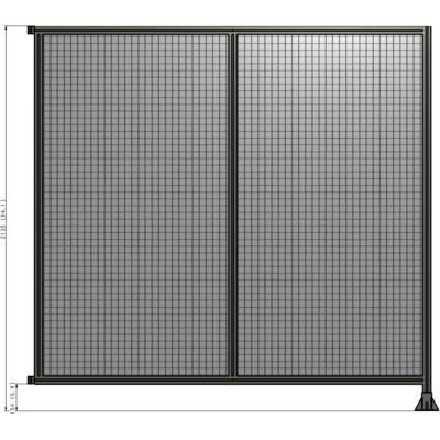 B2-2135-2200-0150-HYMFK DOUBLE PANEL-LEG ON RIGHT, HINGE ON LEFT 2135MM X  2200MM  1" MESH, FULLY ASSEMBLED