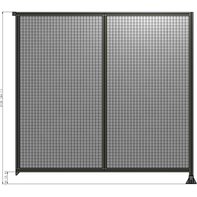 B2-2135-2200-0150-TYMFA DOUBLE PANEL-LEG ON RIGHT, TIE PLATE AND ANGLE ON LEFT 2135MM X  2200MM  1" MESH, FULLY ASSEMBLED