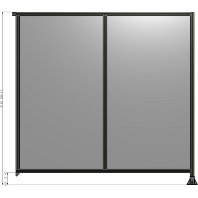 B2-2135-2200-0150-TYPFA DOUBLE PANEL-LEG ON RIGHT, TIE PLATE AND ANGLE ON LEFT 2135MM X  2200MM  1/4" POLYCARB, ASSEMBLED