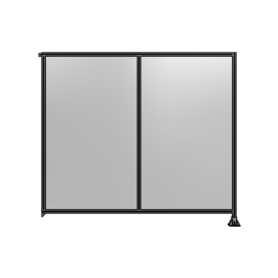 DOUBLE PANEL-LEG ON RIGHT, TIE PLATE AND ANGLE ON LEFT 2135MM X 2400MM  1/4" POLYCARB, ASSEMBLED