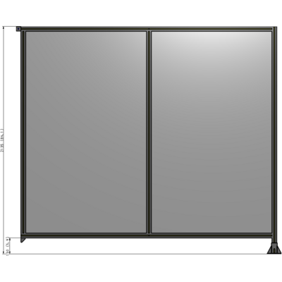 B2-2135-2400-0150-TYPFK DOUBLE PANEL-LEG ON RIGHT, TIE PLATE AND ANGLE ON LEFT 2135MM X 2400MM  1/4" POLYCARBONATE, AS A KIT