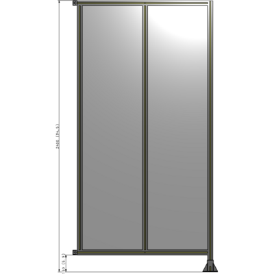 B2-2400-1200-0150-HYPFA DOUBLE PANEL-LEG ON RIGHT, HINGE ON LEFT 2400MM X 1200MM  1/4" POLYCARB, ASSEMBLED