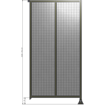 B2-2400-1200-0150-TYMFA DOUBLE PANEL-LEG ON RIGHT, TIE PLATE AND ANGLE ON LEFT 2400MM X 1200MM  1" MESH, FULLY ASSEMBLED