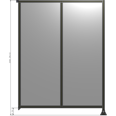 B2-2400-1800-0150-TYPFK DOUBLE PANEL-LEG ON RIGHT, TIE PLATE AND ANGLE ON LEFT 2400MM X 1800MM  1/4" POLYCARB, ASSEMBLED