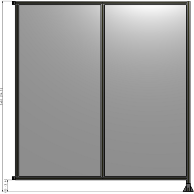 B2-2400-2200-0150-HYPFA DOUBLE PANEL-LEG ON RIGHT, HINGE ON LEFT 2400MM X 2200MM  1/4" POLYCARBONATE, AS A KIT