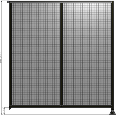 B2-2400-2200-0150-TYMFK DOUBLE PANEL-LEG ON RIGHT, TIE PLATE AND ANGLE ON LEFT 2400MM X 2200MM  1" MESH, FULLY ASSEMBLED