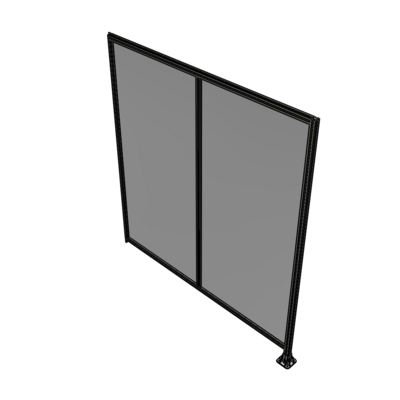 B2-2400-2200-0150-TYPFK DOUBLE PANEL-LEG ON RIGHT, TIE PLATE AND ANGLE ON LEFT 2400MM X 2200MM  1/4" POLYCARB, ASSEMBLED