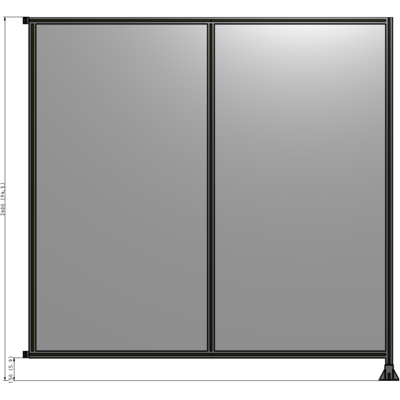 B2-2400-2400-0150-HYPFK DOUBLE PANEL-LEG ON RIGHT, HINGE ON LEFT 2400MM X 2400MM  1/4" POLYCARB, ASSEMBLED