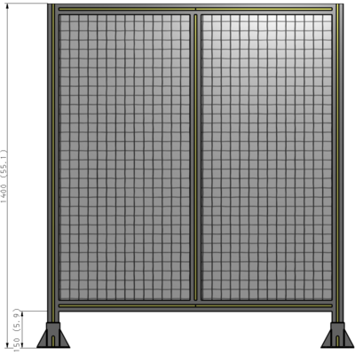 B3-1400-1200-0150-ZYMFK DOUBLE PANEL-LEG ON EACH SIDE 1400MM X 1200MM  1" MESH, AS A KIT