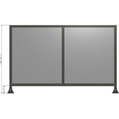 B3-1400-2200-0150-ZYPFA DOUBLE PANEL-LEG ON EACH SIDE  1400MM X 2200MM  1/4" POLYCARBONATE, FULLY ASSEMBLED
