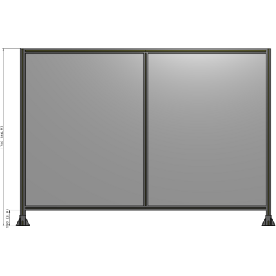 B3-1700-2400-0150-ZYPFK DOUBLE PANEL-LEG ON EACH SIDE 1700MM X 2400MM  1/4" POLYCARBONATE, FULLY ASSEMBLED