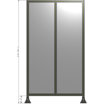 B3-2135-1200-0150-ZYPFA DOUBLE PANEL-LEG ON EACH SIDE  2135MM X 1200MM  1/4" POLYCARBONATE, AS A KIT