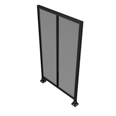 B3-2135-1200-0150-ZYPFK DOUBLE PANEL-LEG ON EACH SIDE 2135MM X 1200MM  1/4" POLYCARBONATE, FULLY ASSEMBLED