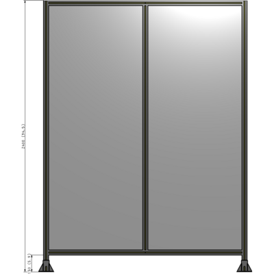 B3-2400-1800-0150-ZYPFA DOUBLE PANEL-LEG ON EACH SIDE  2400MM X 1800MM  1/4" POLYCARBONATE, FULLY ASSEMBLED