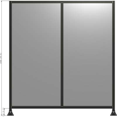 B3-2400-2200-0150-ZYPFK DOUBLE PANEL-LEG ON EACH SIDE 2400MM X 2200MM  1/4" POLYCARBONATE, FULLY ASSEMBLED