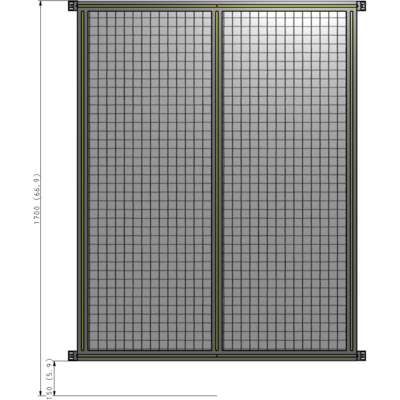B4-1700-1200-0150-HYMZA DOUBLE PANEL-NO LEGS, HINGE CONNECTORS 1700MM X 1200MM  1" MESH, FULLY ASSEMBLED