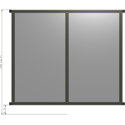 B4-1700-1800-0150-HYPZK DOUBLE PANEL-NO LEGS, HINGE CONNECTORS 1700MM X 1800MM  1/4" POLYCARBONATE, ASSEMBLED