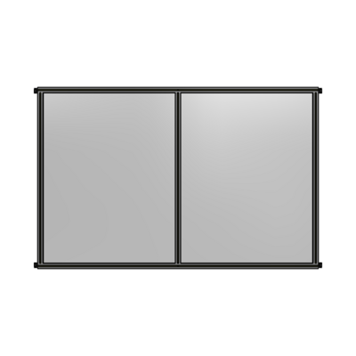 DOUBLE PANEL-NO LEGS, HINGE CONNECTORS 1700MM X 2400MM  1/4" POLYCARBONATE, ASSEMBLED