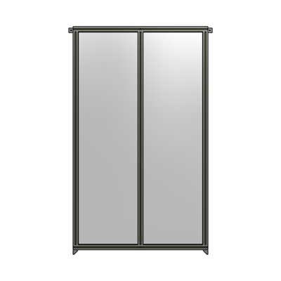 DOUBLE PANEL-NO LEGS, TIE PLATE AND ANGLE CONNECTORS 2135MM X 1200MM  1/4" POLYCARBONATE, ASSEMBLED