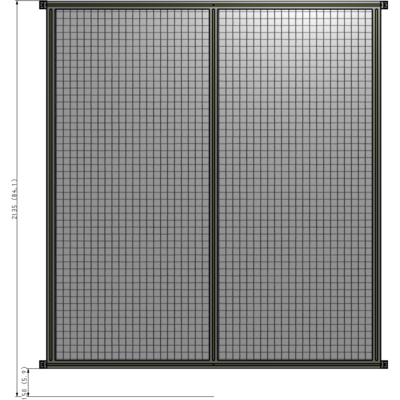 B4-2135-1800-0150-HYMZA DOUBLE PANEL-NO LEGS, HINGE CONNECTORS 2135MM X 1800MM  1" MESH, FULLY ASSEMBLED