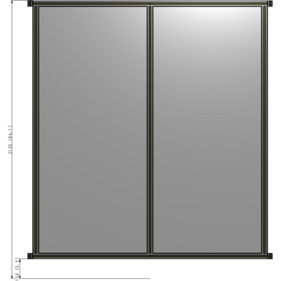 B4-2135-1800-0150-HYPZK DOUBLE PANEL-NO LEGS, HINGE CONNECTORS 2135MM X 1800MM  1/4" POLYCARBONATE, AS A KIT