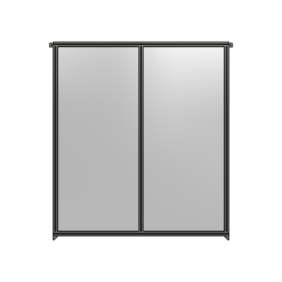 DOUBLE PANEL-NO LEGS, TIE PLATE AND ANGLE CONNECTORS 2135MM X 1800MM  1/4" POLYCARBONATE, ASSEMBLED
