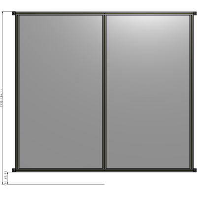 B4-2135-2200-0150-HYPZA DOUBLE PANEL-NO LEGS, HINGE CONNECTORS 2135MM X  2200MM  1/4" POLYCARBONATE, AS A KIT