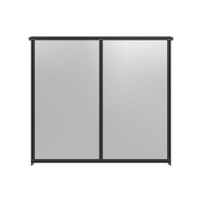 DOUBLE PANEL-NO LEGS, TIE PLATE AND ANGLE CONNECTORS 2135MM X  2200MM  1/4" POLYCARBONATE, ASSEMBLED