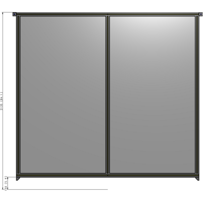 B4-2135-2200-0150-TYPZK DOUBLE PANEL-NO LEGS, TIE PLATE AND ANGLE CONNECTORS 2135MM X  2200MM  1/4" POLYCARBONATE, ASSEMBLED