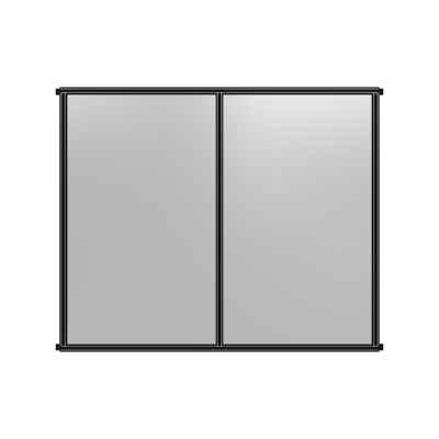 DOUBLE PANEL-NO LEGS, HINGE CONNECTORS 2135MM X 2400MM  1/4" POLYCARBONATE, ASSEMBLED