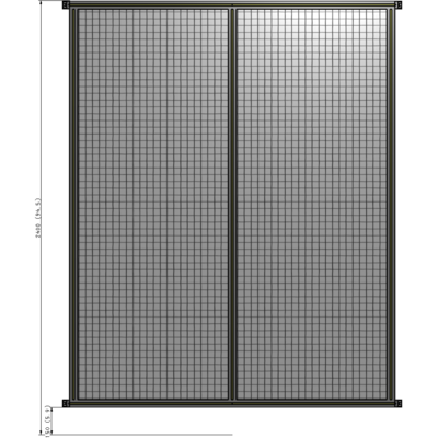 B4-2400-1800-0150-HYMZK DOUBLE PANEL-NO LEGS, HINGE CONNECTORS 2400MM X 1800MM  1" MESH, AS A KIT
