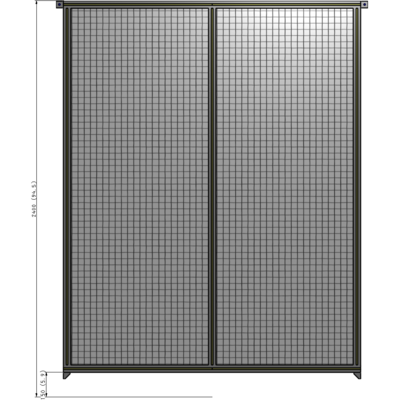 B4-2400-1800-0150-TYMZA DOUBLE PANEL-NO LEGS, TIE PLATE AND ANGLE CONNECTORS 2400MM X 1800MM  1" MESH, FULLY ASSEMBLED