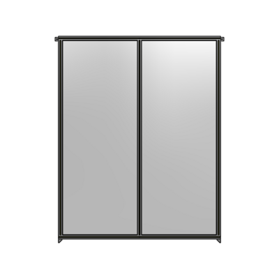DOUBLE PANEL-NO LEGS, TIE PLATE AND ANGLE CONNECTORS 2400MM X 1800MM  1/4" POLYCARBONATE, ASSEMBLED