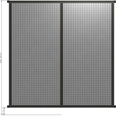 B4-2400-2200-0150-HYMZA DOUBLE PANEL-NO LEGS, HINGE CONNECTORS 2400MM X 2200MM  1" MESH, FULLY ASSEMBLED