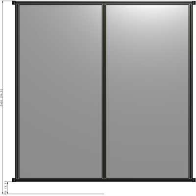 B4-2400-2200-0150-HYPZA DOUBLE PANEL-NO LEGS, HINGE CONNECTORS 2400MM X 2200MM  1/4" POLYCARBONATE, ASSEMBLED
